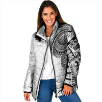Traditional Polynesian Art Tattoos Padded Jacket White Color LT03 Women White - Polynesian Pride