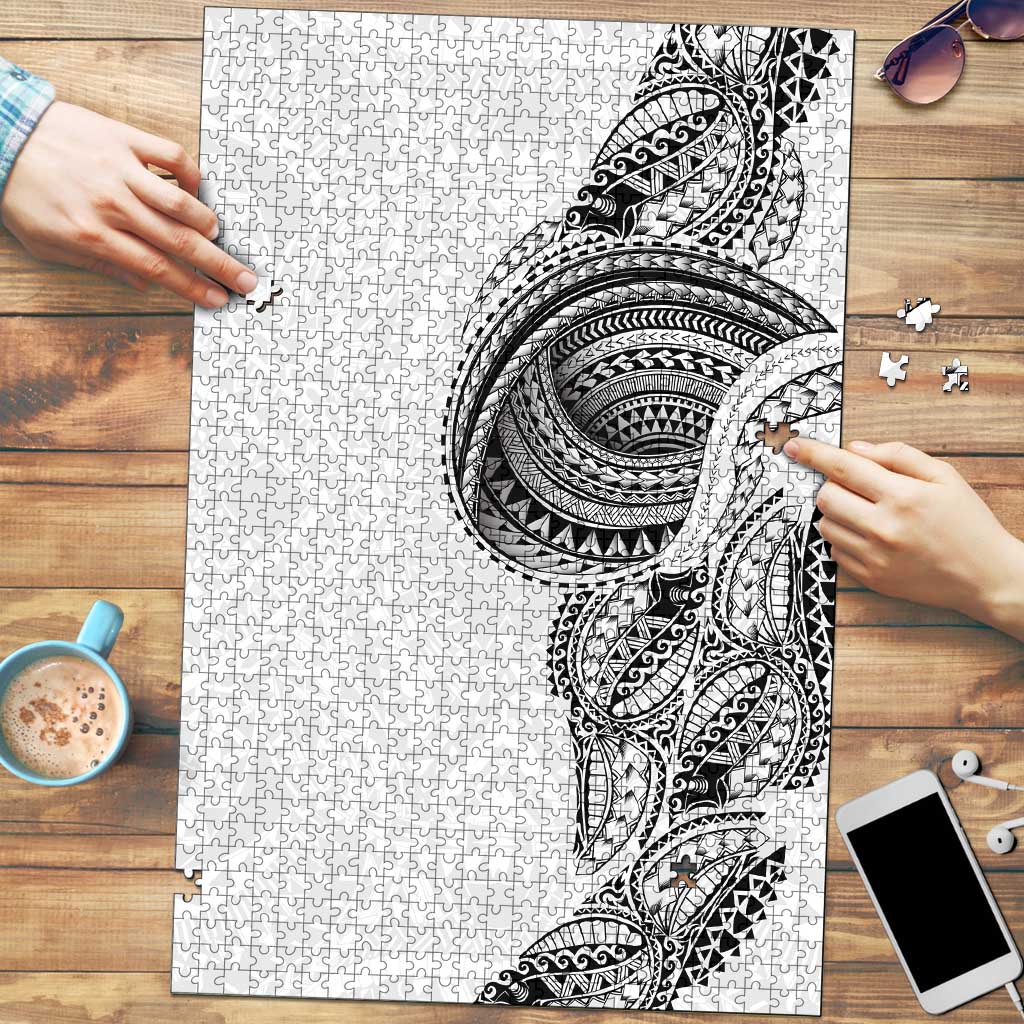 Traditional Polynesian Art Tattoos Puzzle White Color LT03 White - Polynesian Pride