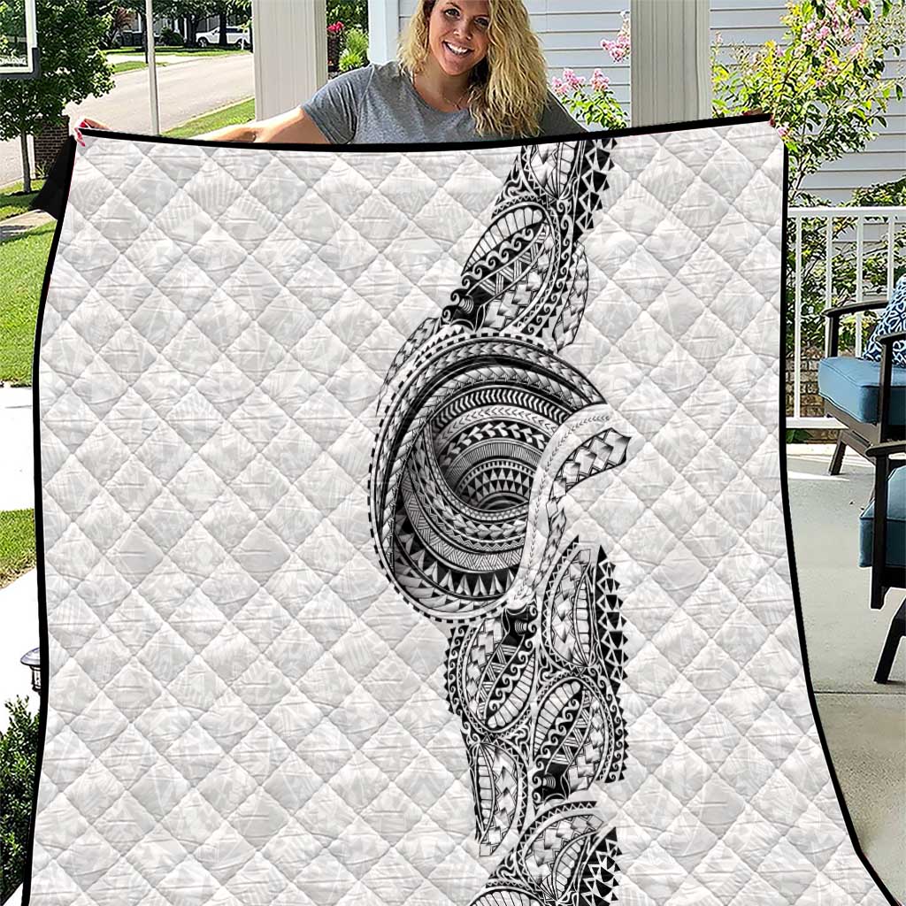 Traditional Polynesian Art Tattoos Quilt White Color - Polynesian Pride