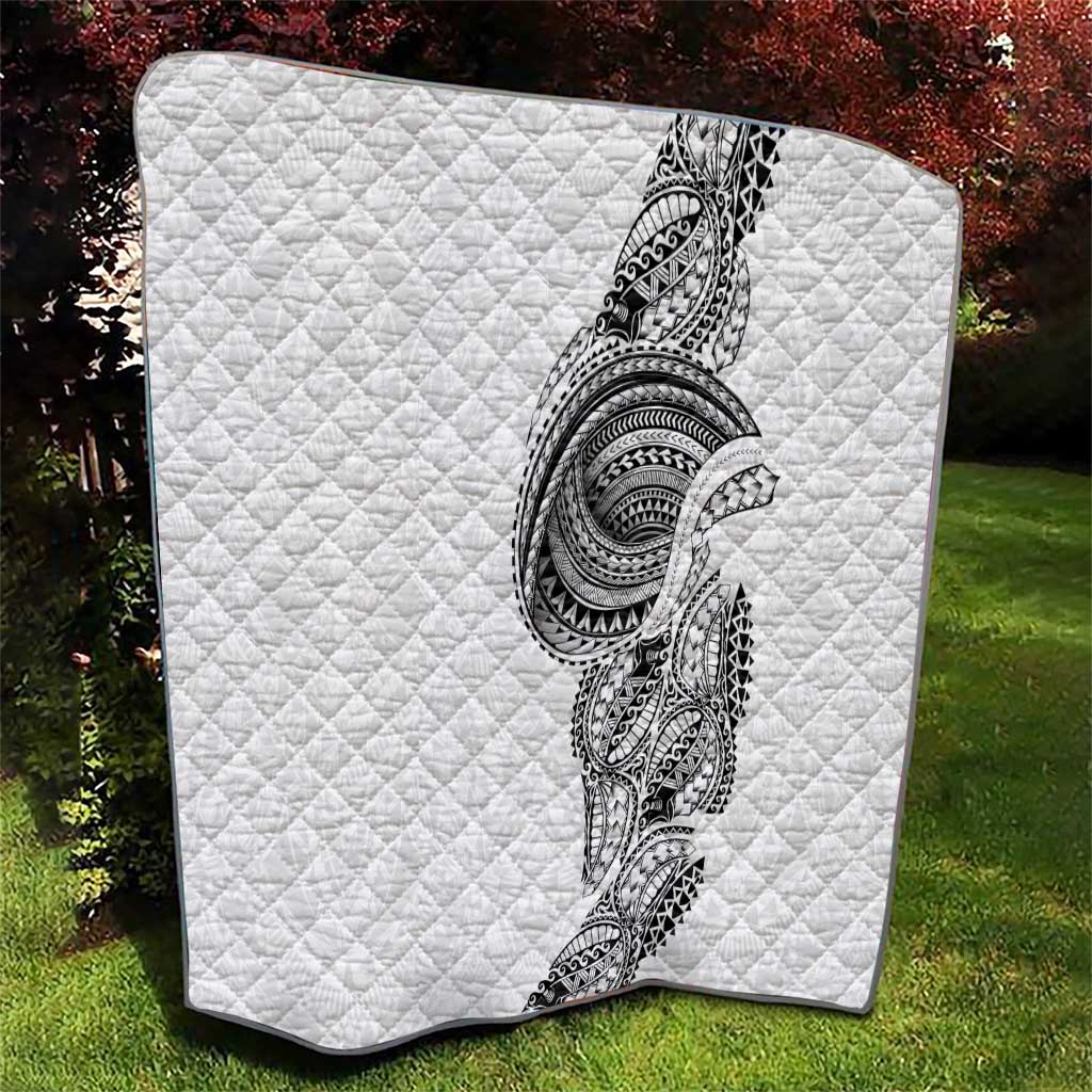 Traditional Polynesian Art Tattoos Quilt White Color - Polynesian Pride