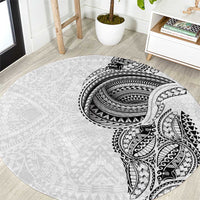 Traditional Polynesian Art Tattoos Round Carpet White Color - Polynesian Pride