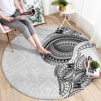 Traditional Polynesian Art Tattoos Round Carpet White Color - Polynesian Pride