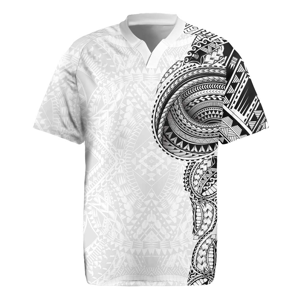 Traditional Polynesian Art Tattoos Rugby Jersey White Color LT03 White - Polynesian Pride