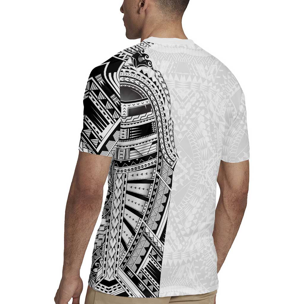 Traditional Polynesian Art Tattoos Rugby Jersey White Color LT03 - Polynesian Pride