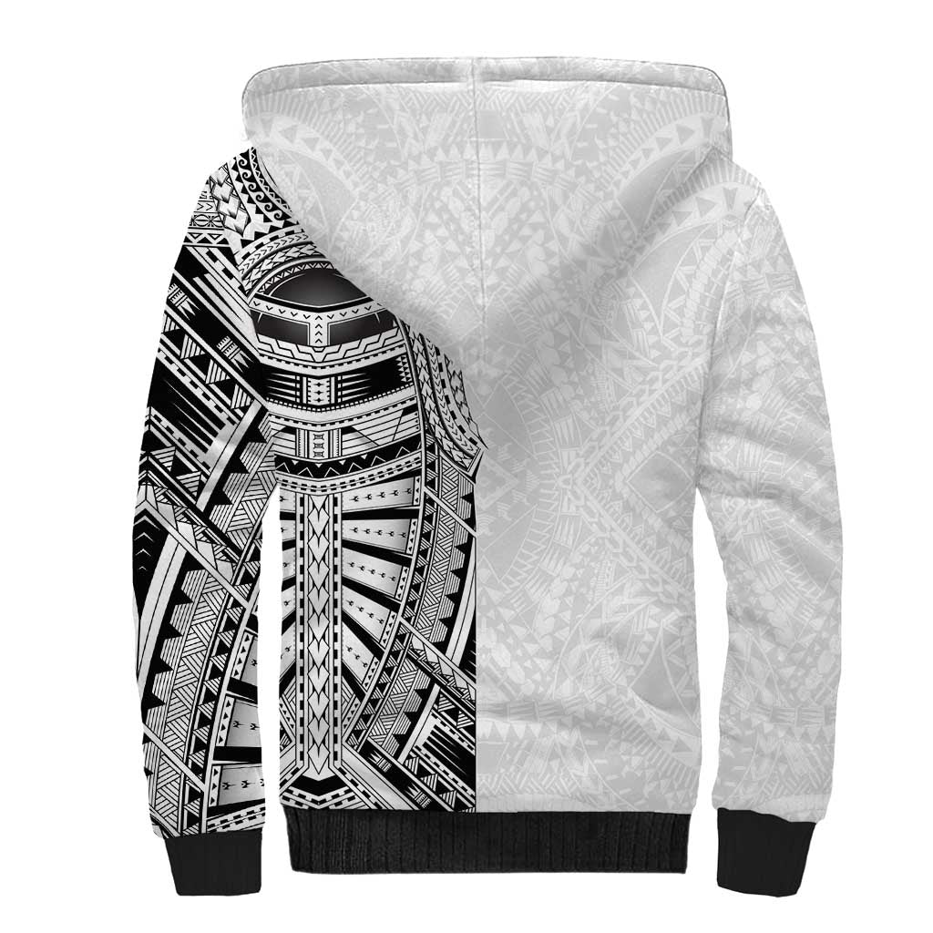 Traditional Polynesian Art Tattoos Sherpa Hoodie White Color LT03 - Polynesian Pride