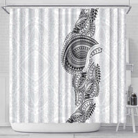 Traditional Polynesian Art Tattoos Shower Curtain White Color - Polynesian Pride