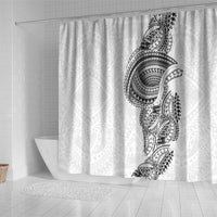 Traditional Polynesian Art Tattoos Shower Curtain White Color - Polynesian Pride