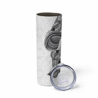 Traditional Polynesian Art Tattoos Skinny Tumbler White Color - Polynesian Pride