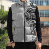Traditional Polynesian Art Tattoos Sleeveless Puffer Jacket White Color LT03 - Polynesian Pride