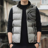 Traditional Polynesian Art Tattoos Sleeveless Puffer Jacket White Color LT03 - Polynesian Pride