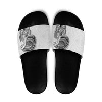 Traditional Polynesian Art Tattoos Slide Sandals White Color - Polynesian Pride