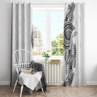 Traditional Polynesian Art Tattoos Window Curtain White Color - Polynesian Pride