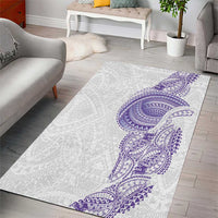 Traditional Polynesian Art Tattoos Area Rug Purple Color - Polynesian Pride