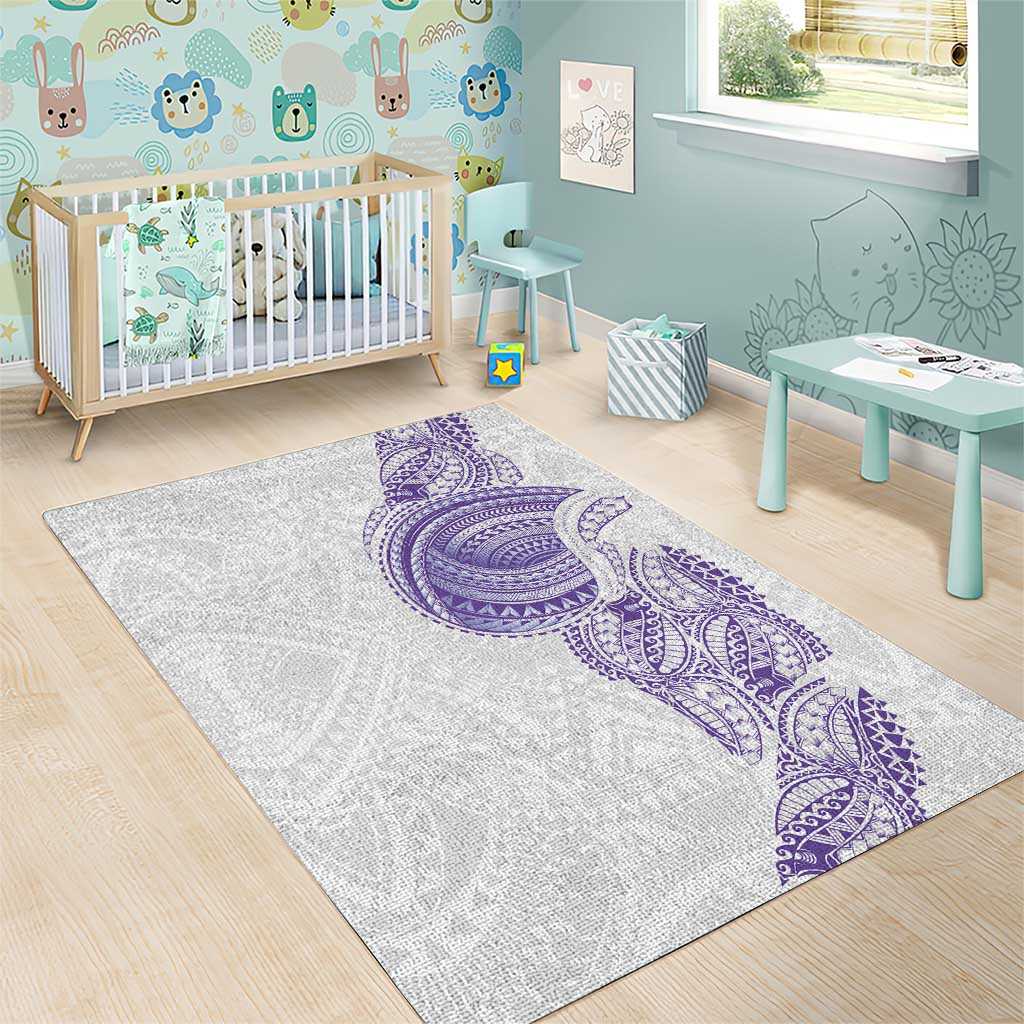 Traditional Polynesian Art Tattoos Area Rug Purple Color - Polynesian Pride