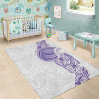Traditional Polynesian Art Tattoos Area Rug Purple Color - Polynesian Pride