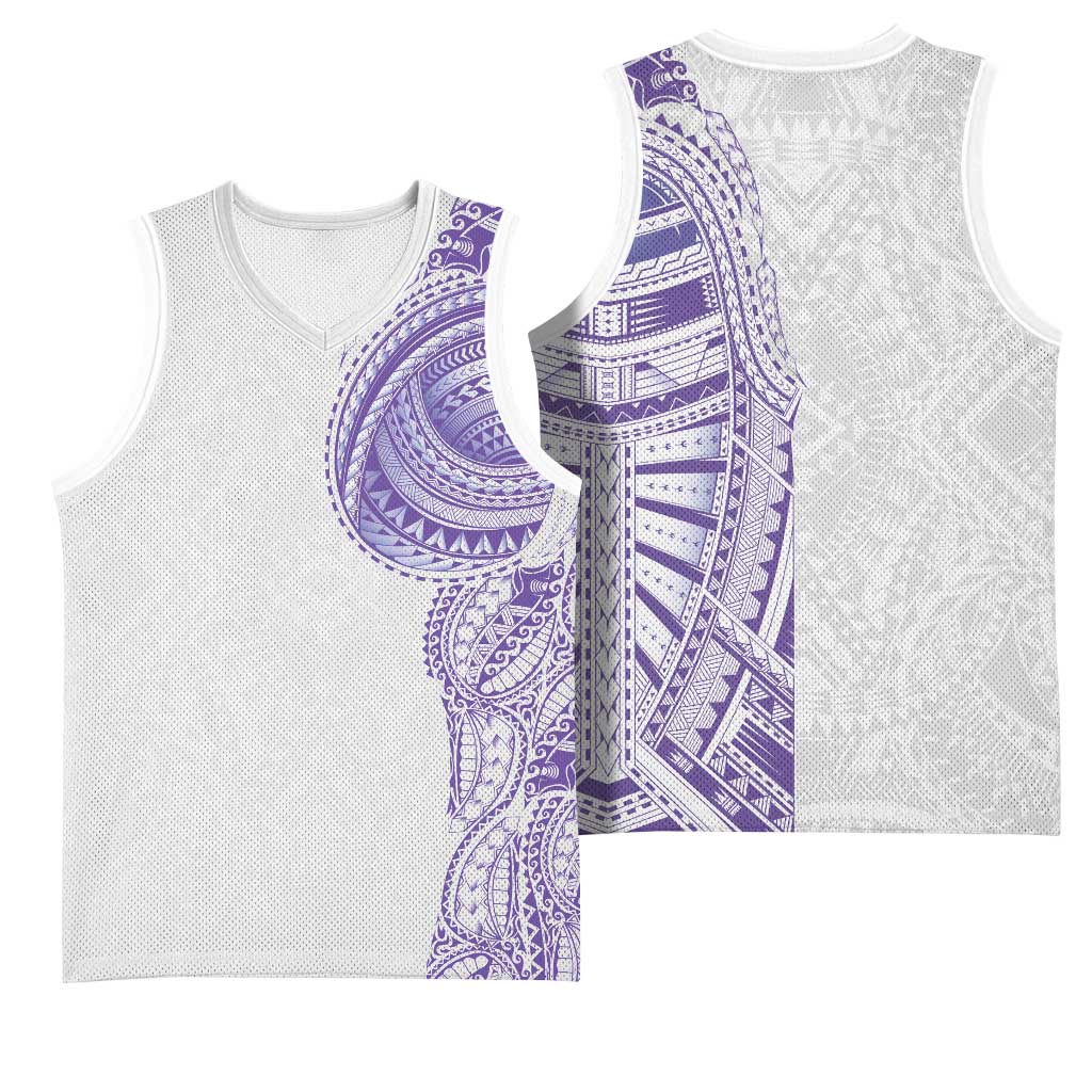 Traditional Polynesian Art Tattoos Basketball Jersey Purple Color LT03 - Polynesian Pride