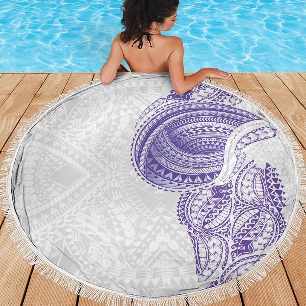 Traditional Polynesian Art Tattoos Beach Blanket Purple Color LT03 - Polynesian Pride