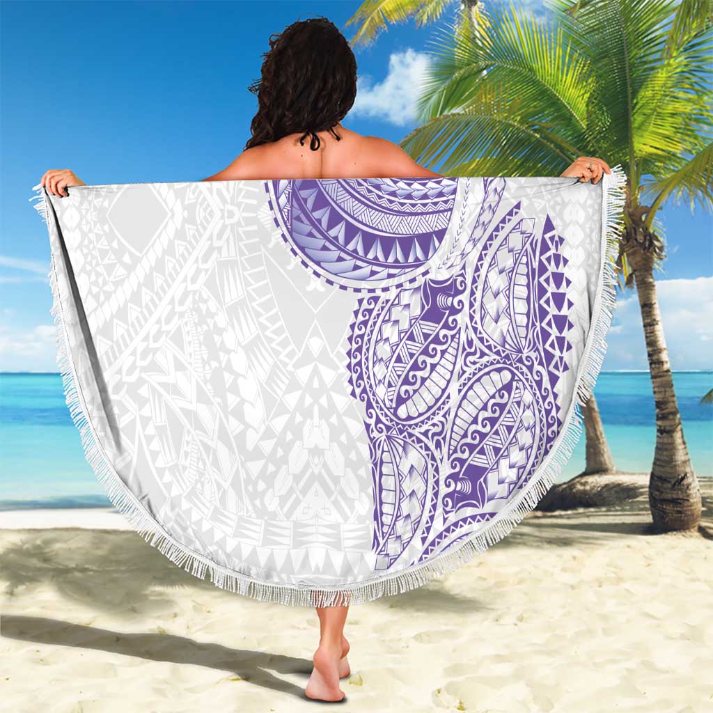 Traditional Polynesian Art Tattoos Beach Blanket Purple Color LT03 - Polynesian Pride