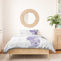 Traditional Polynesian Art Tattoos Bedding Set Purple Color - Polynesian Pride