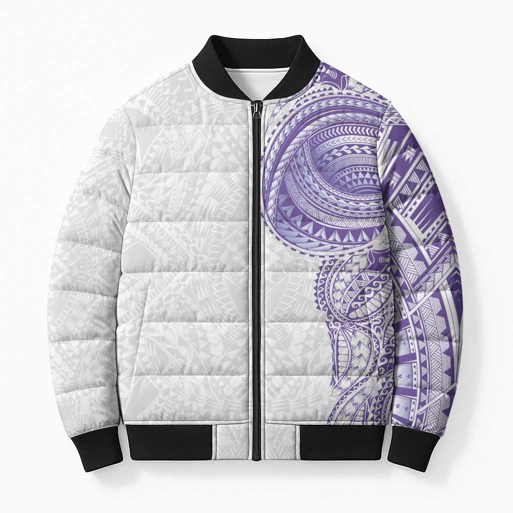 Traditional Polynesian Art Tattoos Bomber Puffer Jacket Purple Color LT03 Unisex Purple - Polynesian Pride