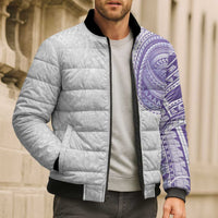 Traditional Polynesian Art Tattoos Bomber Puffer Jacket Purple Color LT03 - Polynesian Pride