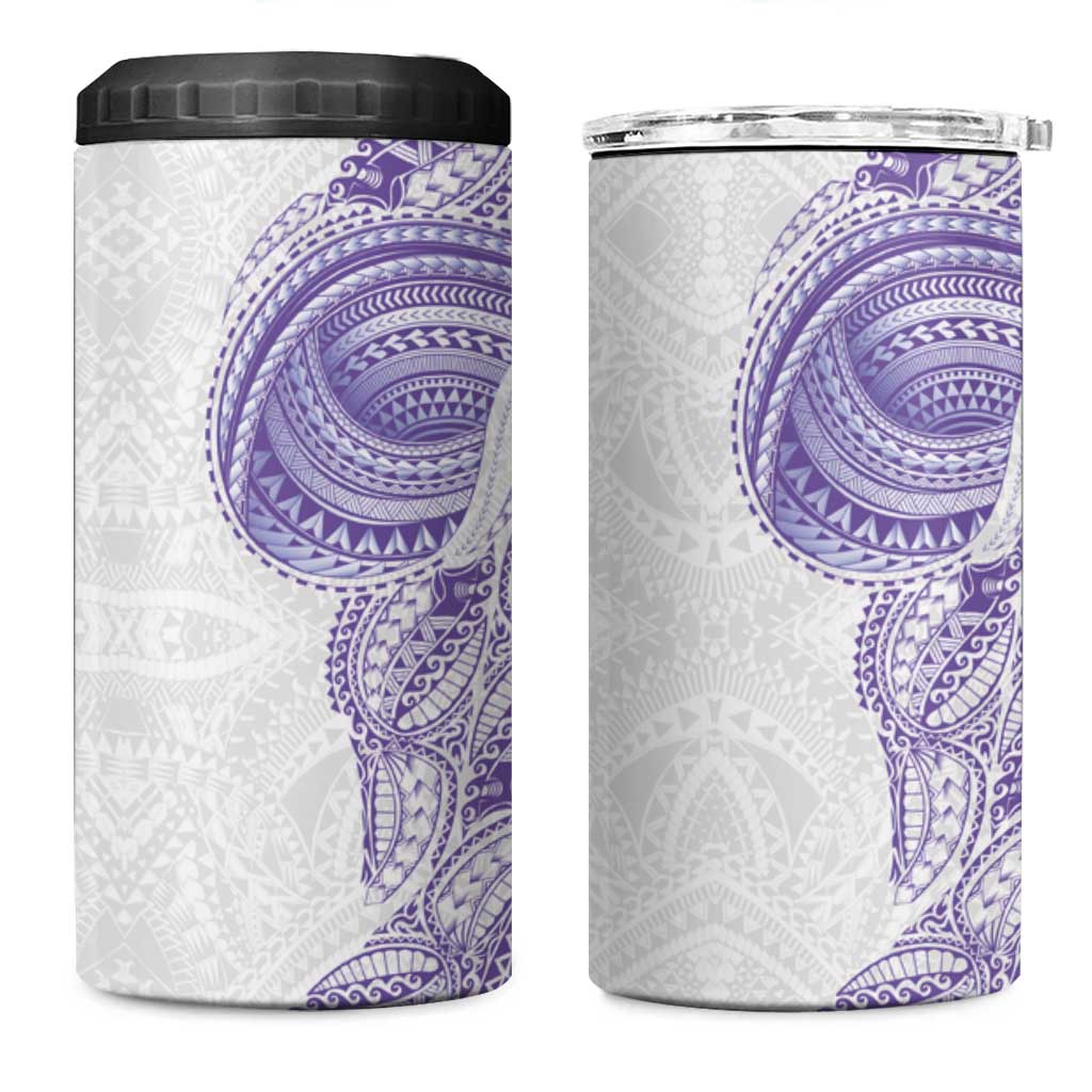 Traditional Polynesian Art Tattoos 4 in 1 Can Cooler Tumbler Purple Color LT03 One Size: 16 oz Purple - Polynesian Pride