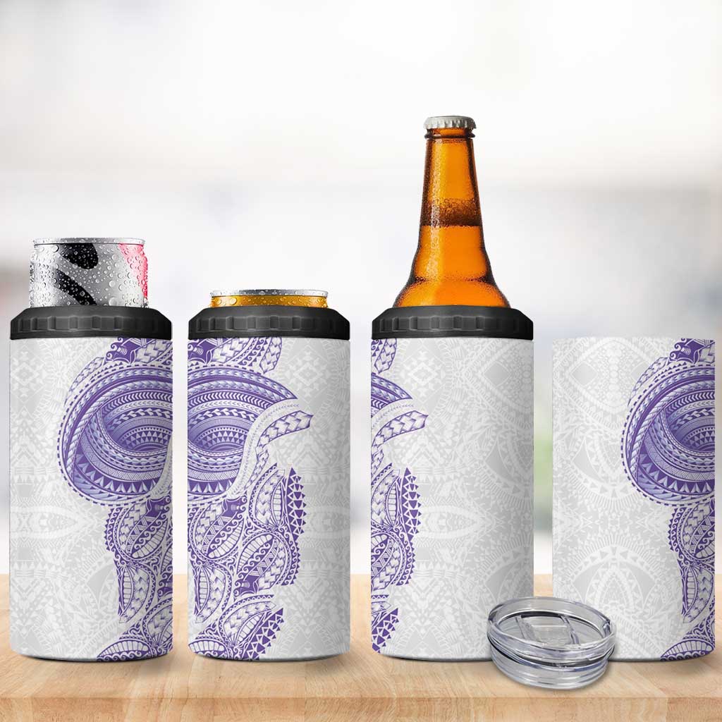 Traditional Polynesian Art Tattoos 4 in 1 Can Cooler Tumbler Purple Color LT03 - Polynesian Pride