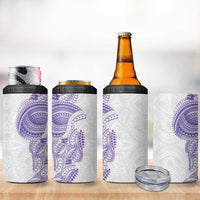 Traditional Polynesian Art Tattoos 4 in 1 Can Cooler Tumbler Purple Color LT03 - Polynesian Pride