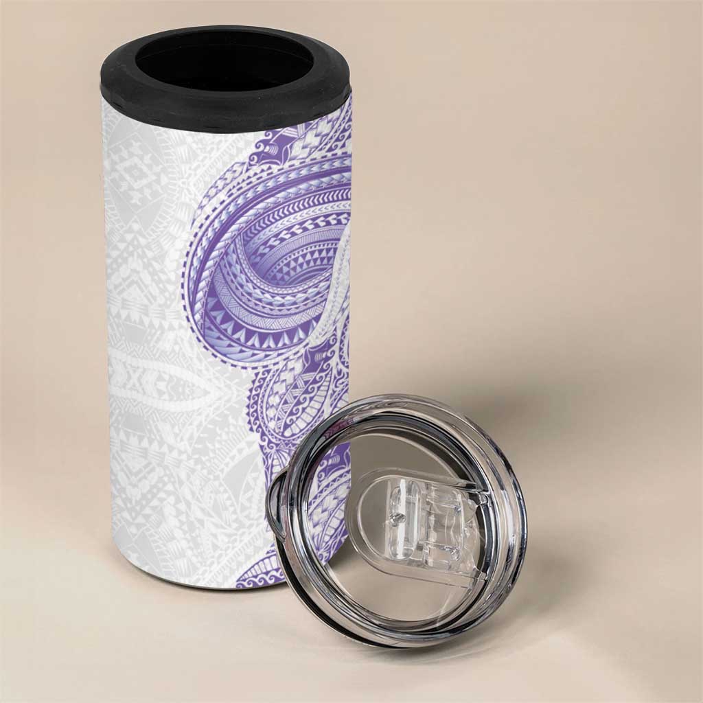 Traditional Polynesian Art Tattoos 4 in 1 Can Cooler Tumbler Purple Color LT03 - Polynesian Pride
