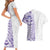 Traditional Polynesian Art Tattoos Couples Matching Short Sleeve Bodycon Dress and Hawaiian Shirt Purple Color - Polynesian Pride