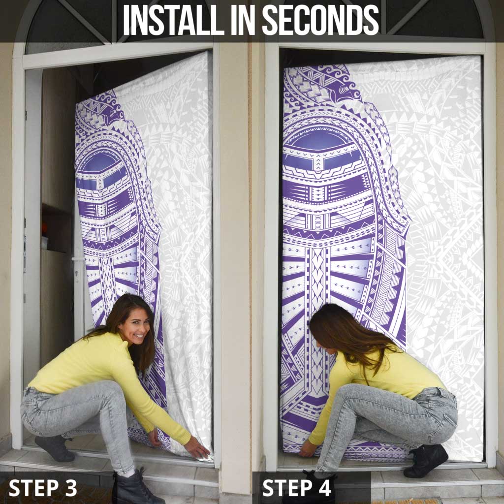 Traditional Polynesian Art Tattoos Door Cover Purple Color - Polynesian Pride