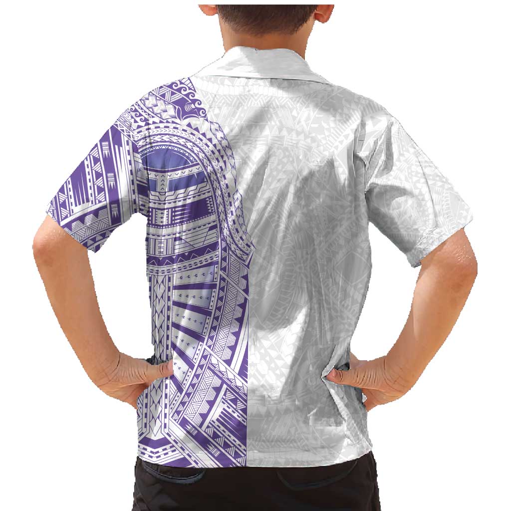 Traditional Polynesian Art Tattoos Family Matching Mermaid Dress and Hawaiian Shirt Purple Color - Polynesian Pride