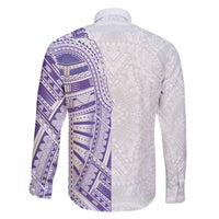 Traditional Polynesian Art Tattoos Family Matching Puletasi and Hawaiian Shirt Purple Color - Polynesian Pride