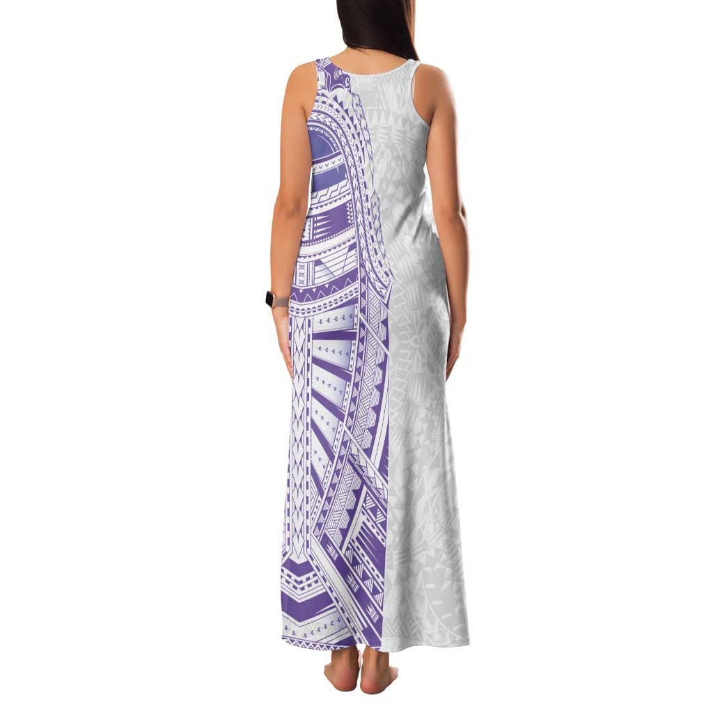 Traditional Polynesian Art Tattoos Family Matching Tank Maxi Dress and Hawaiian Shirt Purple Color - Polynesian Pride