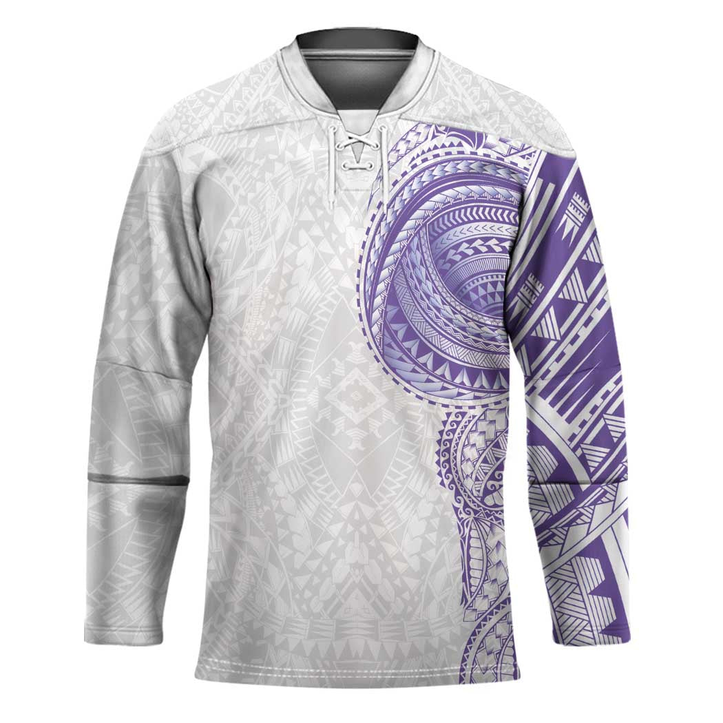 Traditional Polynesian Art Tattoos Hockey Jersey Purple Color LT03 Unisex Purple - Polynesian Pride