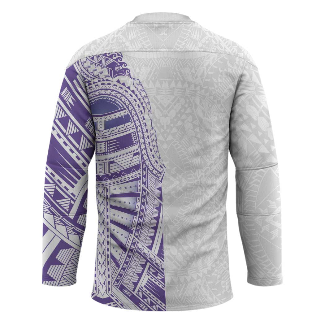 Traditional Polynesian Art Tattoos Hockey Jersey Purple Color LT03 - Polynesian Pride