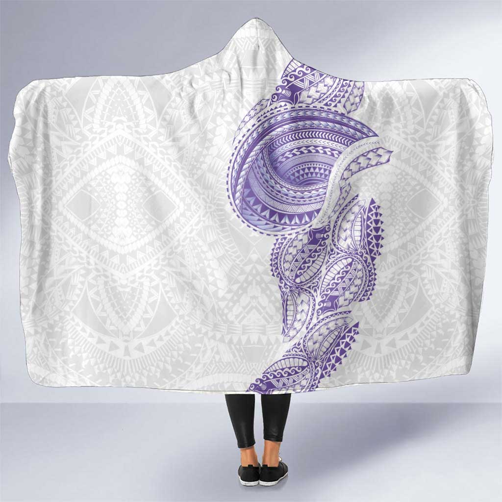 Traditional Polynesian Art Tattoos Hooded Blanket Purple Color - Polynesian Pride