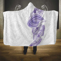 Traditional Polynesian Art Tattoos Hooded Blanket Purple Color - Polynesian Pride