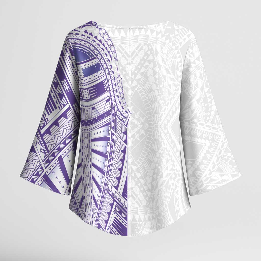 Traditional Polynesian Art Tattoos Kimono Sleeve Blouse Purple Color LT03 - Polynesian Pride