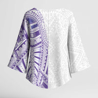 Traditional Polynesian Art Tattoos Kimono Sleeve Blouse Purple Color LT03 - Polynesian Pride