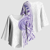 Traditional Polynesian Art Tattoos Kimono Sleeve Blouse Purple Color LT03 - Polynesian Pride