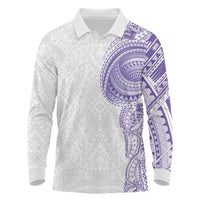 Traditional Polynesian Art Tattoos Long Sleeve Polo Shirt Purple Color LT03 Purple - Polynesian Pride