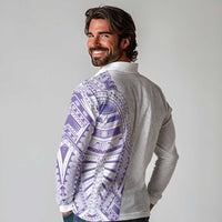 Traditional Polynesian Art Tattoos Long Sleeve Polo Shirt Purple Color LT03 - Polynesian Pride