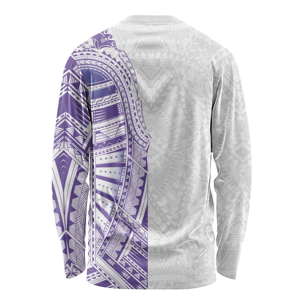 Traditional Polynesian Art Tattoos Long Sleeve Shirt Purple Color LT03 - Polynesian Pride