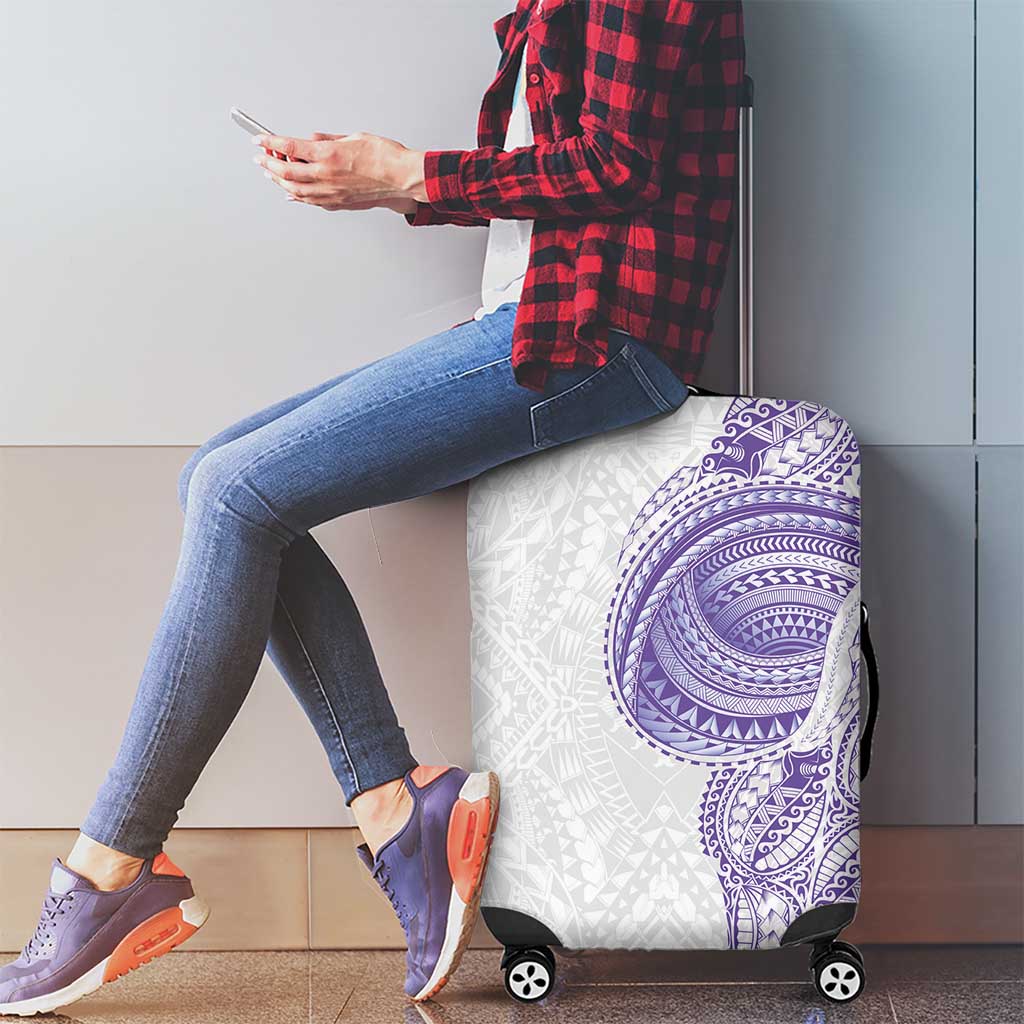 Traditional Polynesian Art Tattoos Luggage Cover Purple Color - Polynesian Pride