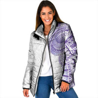 Traditional Polynesian Art Tattoos Padded Jacket Purple Color LT03 Women Purple - Polynesian Pride
