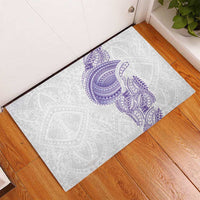 Traditional Polynesian Art Tattoos Rubber Doormat Purple Color LT03 - Polynesian Pride