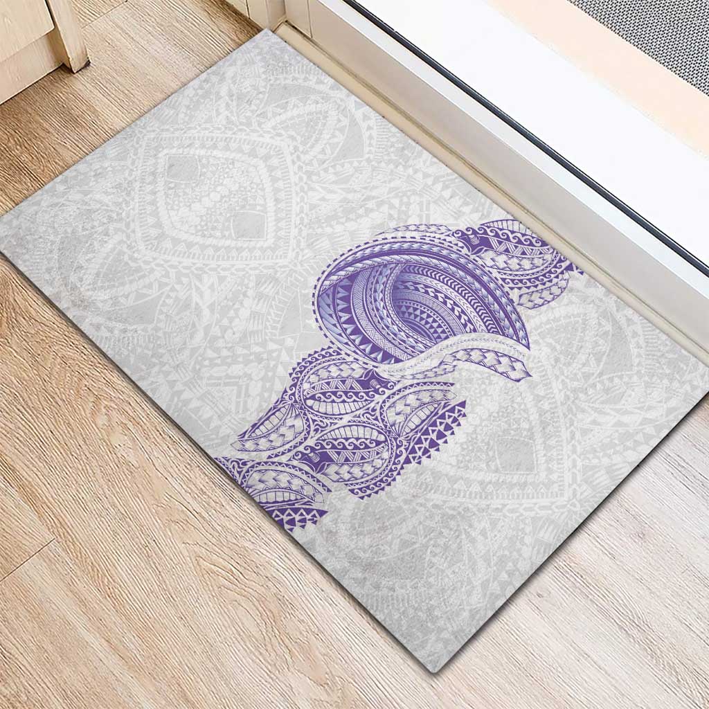 Traditional Polynesian Art Tattoos Rubber Doormat Purple Color LT03 - Polynesian Pride