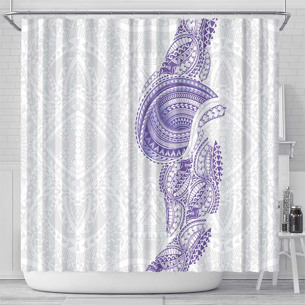 Traditional Polynesian Art Tattoos Shower Curtain Purple Color - Polynesian Pride