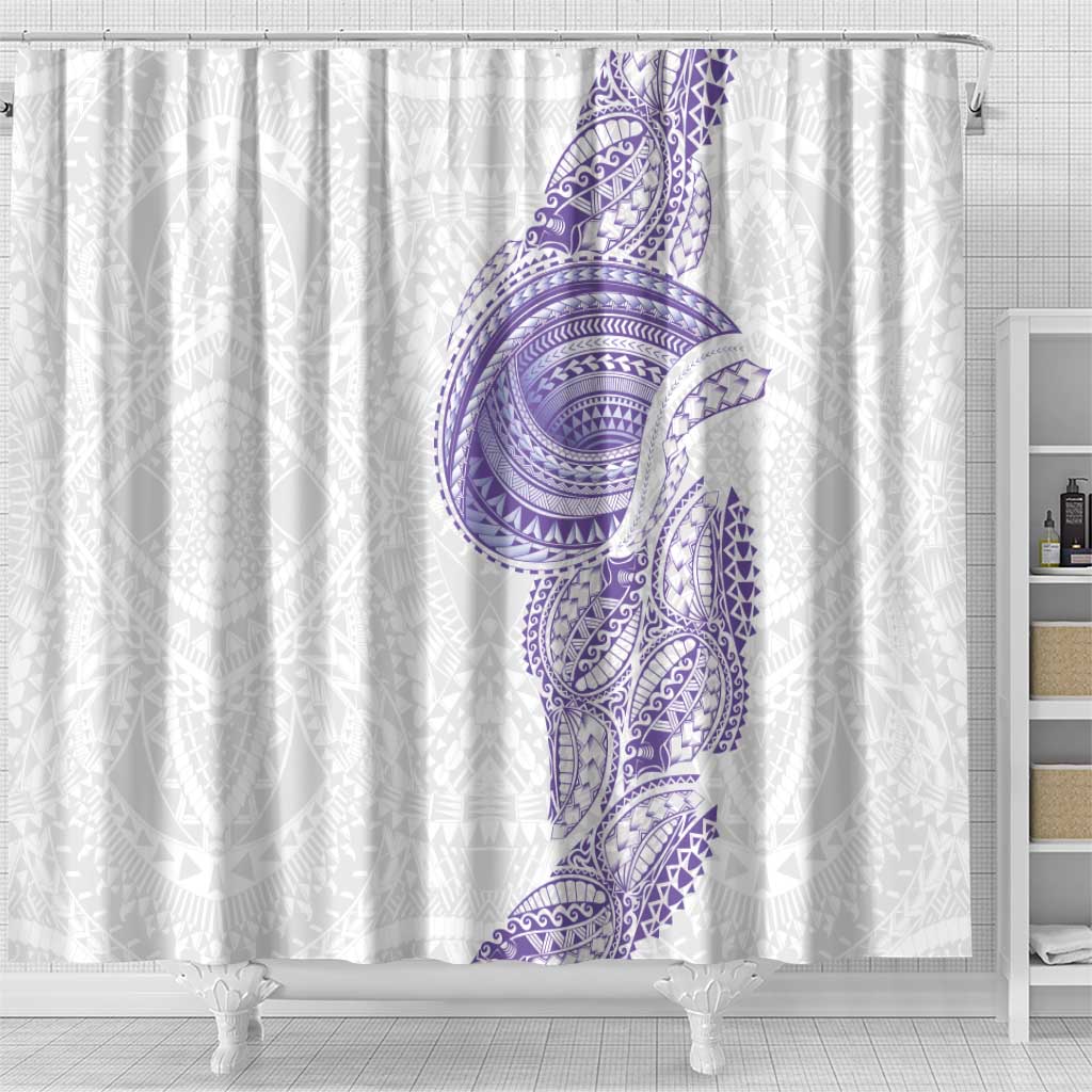 Traditional Polynesian Art Tattoos Shower Curtain Purple Color - Polynesian Pride